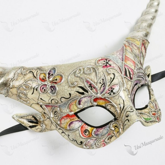 SilverDevil Horn Sexy Venetian Ancient Style Mask - Picture 4 of 5